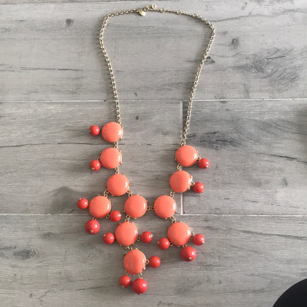 Orange J. Crew bubble necklace